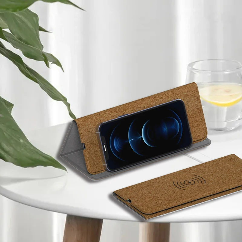 2022 Environmental Friendly Cork Flat Clicker Mouse Pad With Wireless Charger Technology Giveaways
