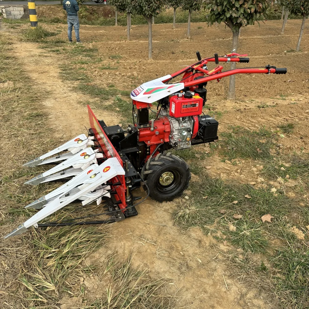 Hand Held Tractor, Lawn Mower, Mini Harvester, Wheat Harvester