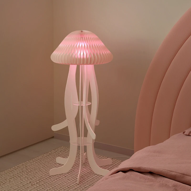 Jellyfish Kraft Paper Folding Creative Lamp Gift Modern Lamp Romantic Bedroom Lamp for Showroom  Store boutique
