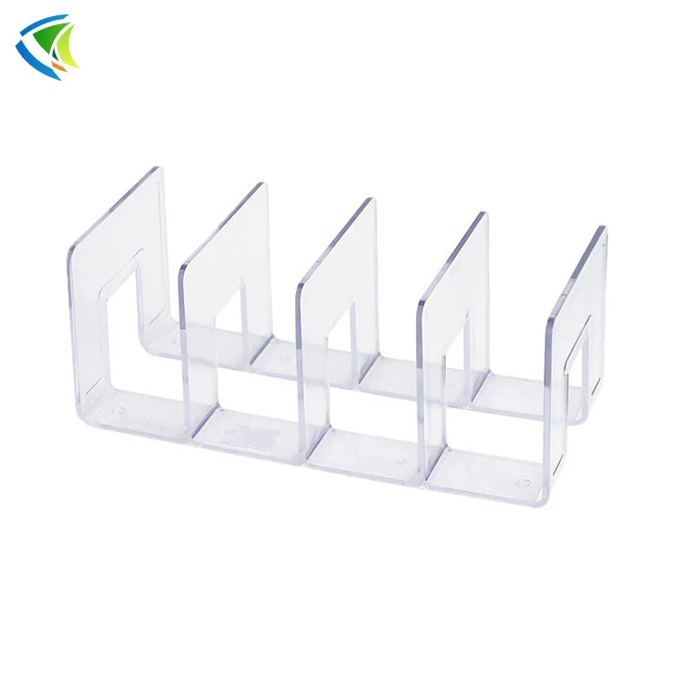 Gallen Hot Seal Clear Acrylic Bent Hand Shaped Bookends Wholesale Desktop Acrylic Custom Book Holder Stand