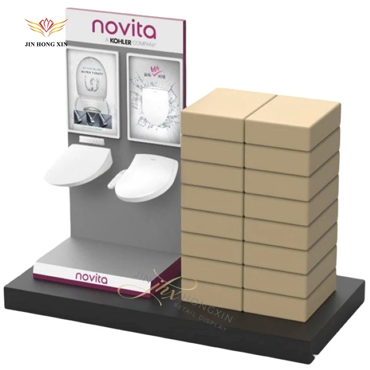 Custom Design Cheaper High Quality Promotion Metal Stand Rack For toilet seat cover sanitary ware Store Display Shelf