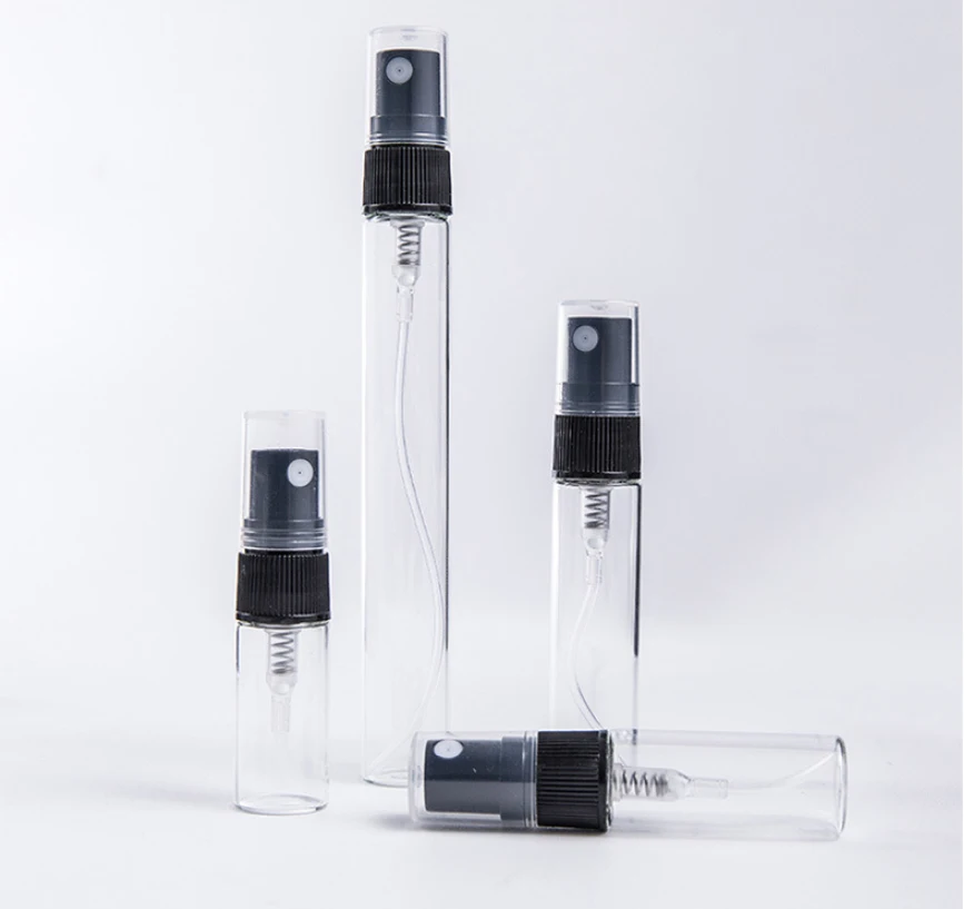 Wholesale 2ml 3ml 5ml 10ml Perfume Travel Pocket Sample Testing Glass Mist Spray Bottle With Logo