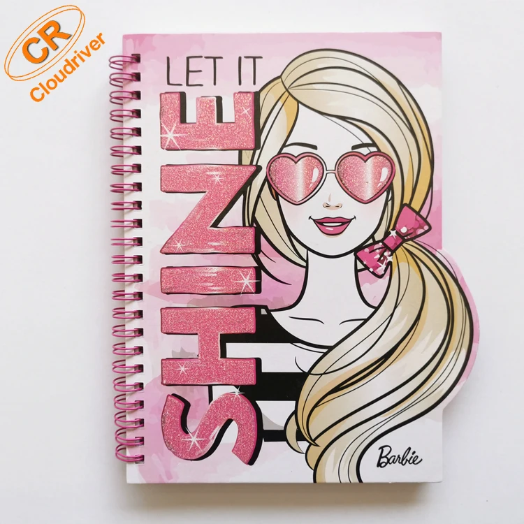 Custom Shape Glitter Hardcover Spiral Notebooks Customizable Journal printing for girls gift