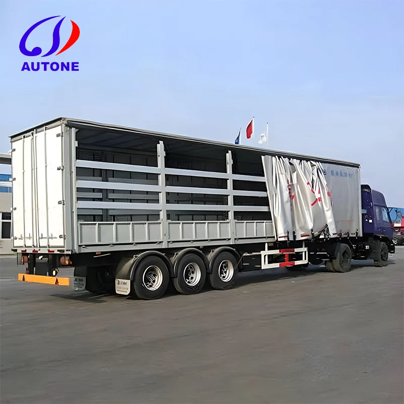 Manufacture Low Trailer Box Transport Semi Trailer 45ft 53ft Curtain Side Truck Trailer for Sale