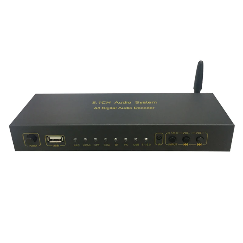 Decoder 5.1CH with Bluetooth Receiver Audio Converter 5.1 MP3 USB  Amplifier DAC Spdif For Home Theater Sound KTV Play