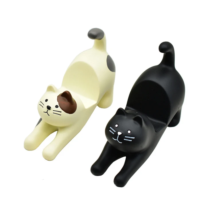 Desktop Stand Cat Shape Resin Mini Lazy Mobile Bracket 3D Cartoon Phone Accessories Portable Mobile Phone Bracket