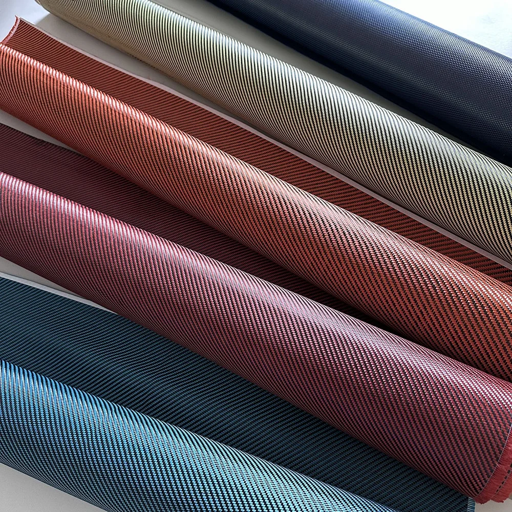 tecido kevlars e carbono Hybrid Twill Woven Kevlars Aramid 3k Carbon Fiber Fabric For mobile phone shell