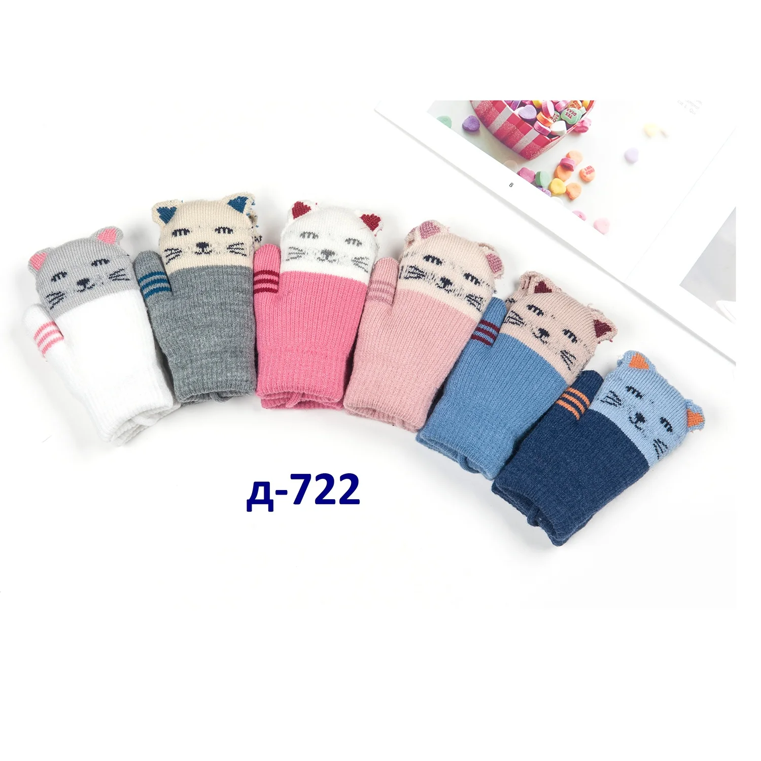 Wholesale price  Acrylic Mitten Winter Wool Warm Hand Knitted Baby  winter Gloves kids mitten Custom OEM ODM SHENGQI