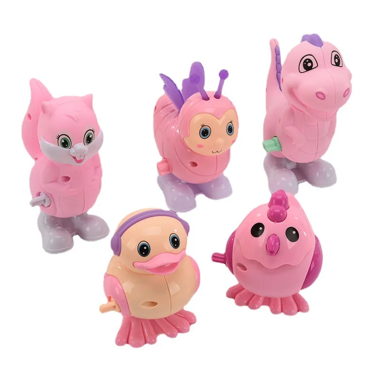 Оптовая продажа, милые маленькие пластиковые игрушки с заводным верхом, цена за одну штуку, заводные игрушки с животными, подарок для детей