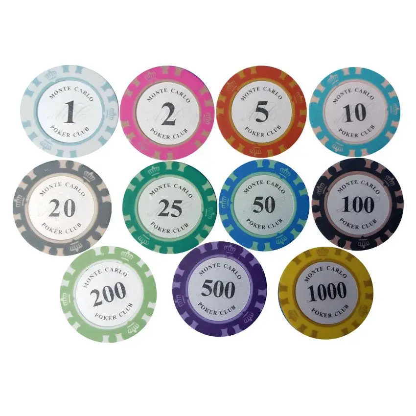 Casino Entertainment Professional Premium Ceramic Poker Chips,coins tokens Crown clay poker chips Texas poker baccarat chips.