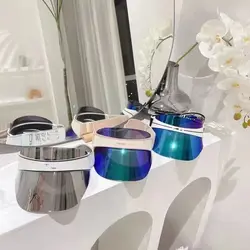 VIP catalog designer 2023 summer visor large brim trending outside beach PVC plastic material uv protection sun visor hat