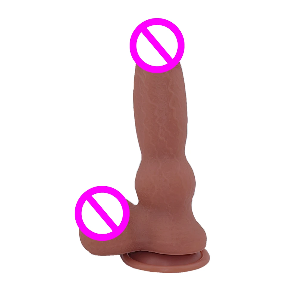 
Dog dildo 8.5 inch two layer raised veins Realistic Dildo for Women Massage with Suction Cup 