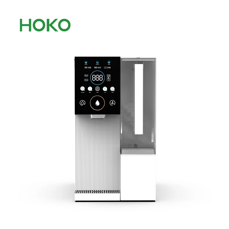 Double Water Tank Desktop Integrated Reverse Osmosis Purifier with Ice Hydrogen Function Hotel Use Powered