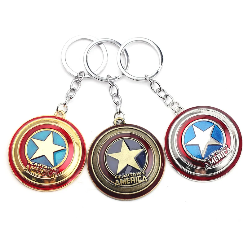 Marvel America Shield Key Ring Custom metal keychain Captain America Key Chain Pendant for Marvel fans