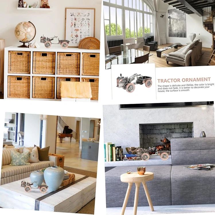 Tractor Model Truck Tractor Ornament Car Decoration Toys for Kids Small Car Display Model