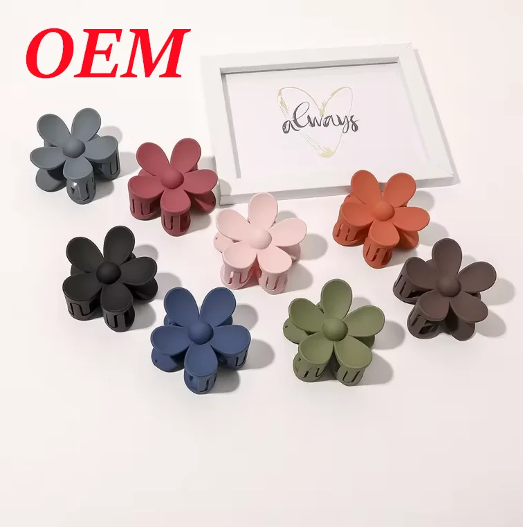 Custom Color Grasp Clip Flower Design Hair Claw Clips For Women Hijab Hair Flower Clip