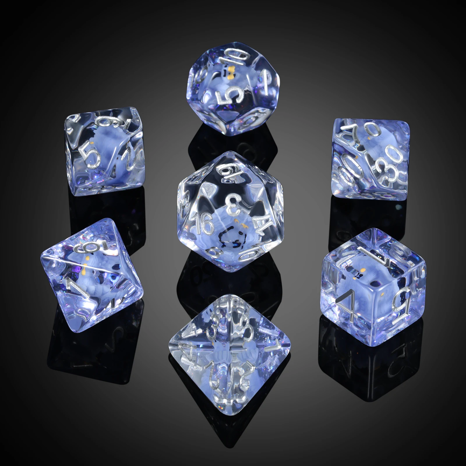 Peacock DND Dice Set Gaming Dice 7PCS Cute Resin D&D Dice for Dungeons and Dragons Role Playing Games and Tabletop Games