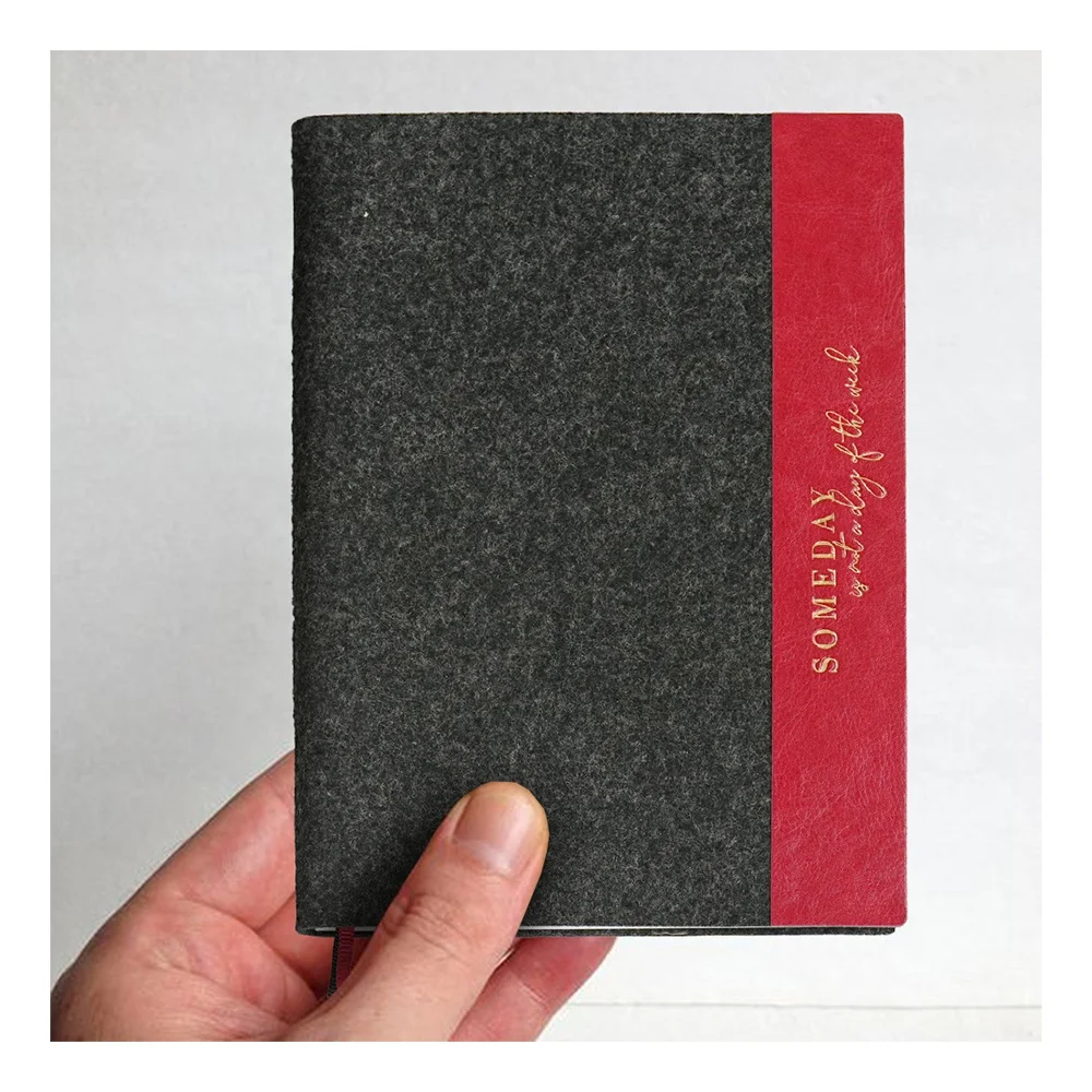 Small MOQ custom eco friendly felt softcover notebooks can grow plant A4 B5 A5 A6 mini journal business office meeting notebook