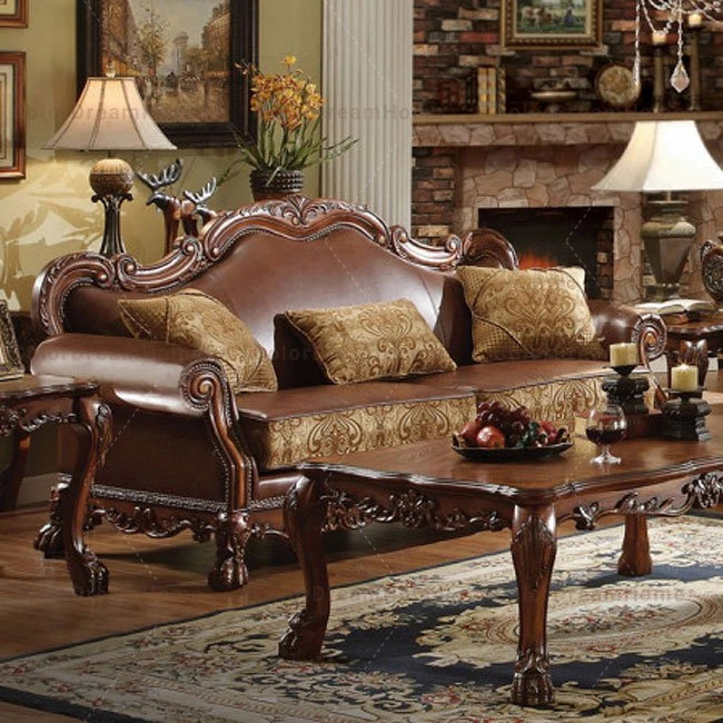 High Quality European Design Genuine Leather Sofa Set Real Sofas