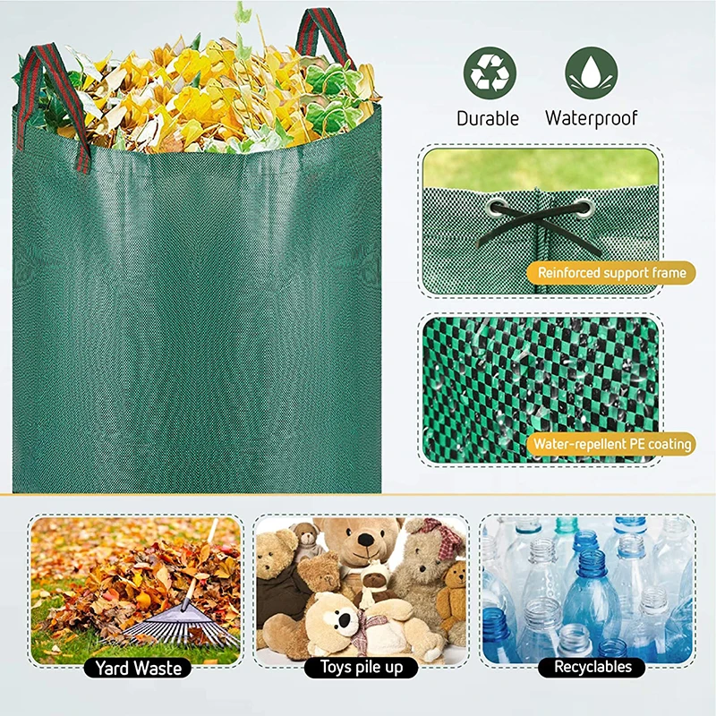 Heavy Duty PP Waterproof Gardening Garbage Weed Bag Wholesale Direct Collapsible Garden Leaf Bag