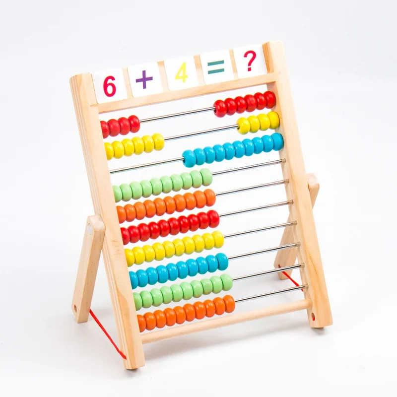 Montessori Digital Calculation Stand Rainbow Building Blocks Early Education Abacus Beads Math Operation Learning Tools