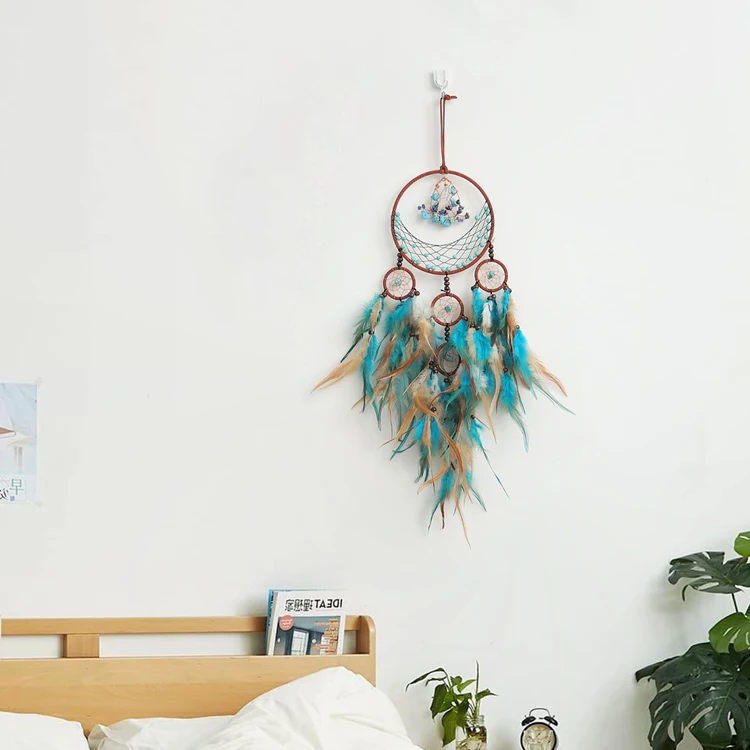 High Quality Factory Sale Round Feathers Dream Catcher Crystal Jewelry Chinese Dream Catcher