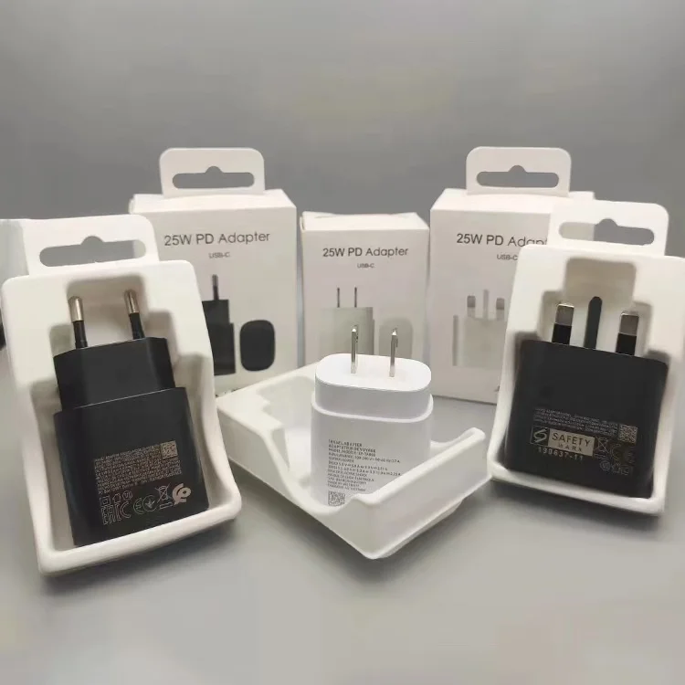 Original EU/US/UK Plug 25w USB C Type Pd Super Fast Charging 25W Travel Charger For Samsung Galaxy S21 S22 Fast charger