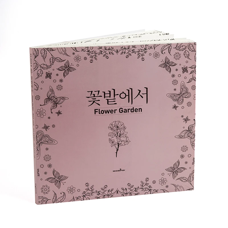 Custom secret garden colour hunt Crayon adult coloring book with pencil