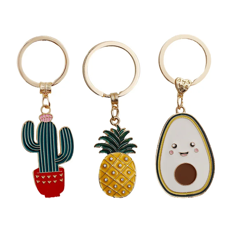 Wholesale cute shell key chain metal crafts accessories custom pearl gold key ring enamel keychains