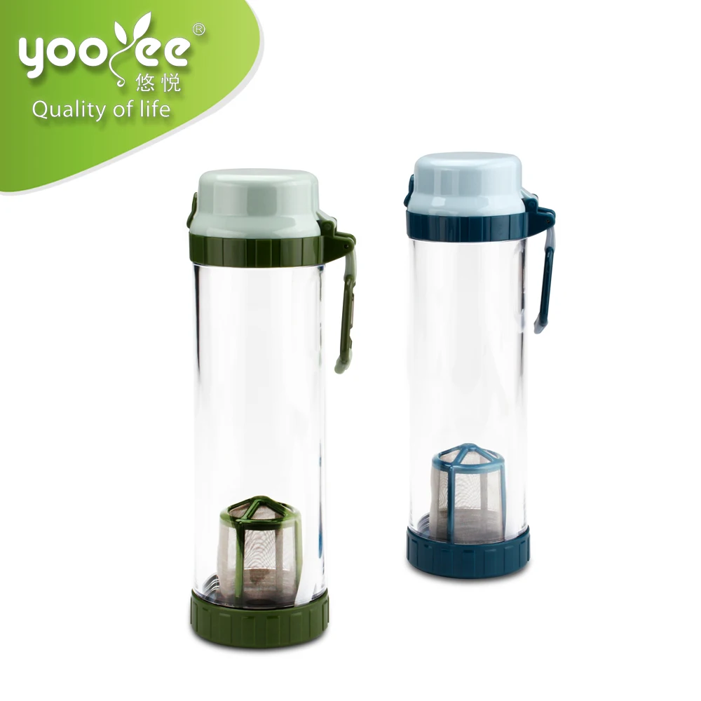 650ml PC Drinking Clear  Water Bottle Jug  Plastic Wholesale with Straw