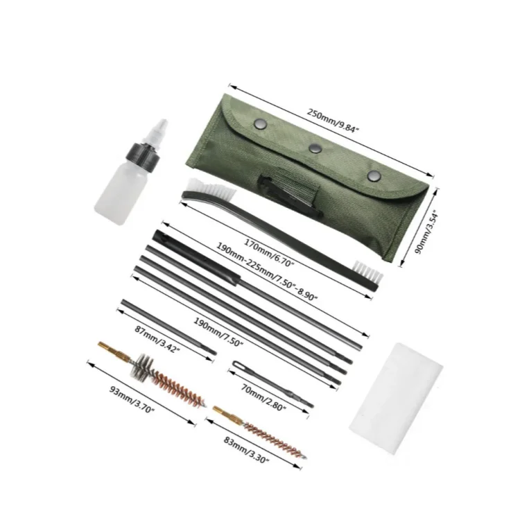 11PCS Gun Brushes for 5.56mm .22cal .30cal .223cal Gun Cleaning Kit  Durable Pouch