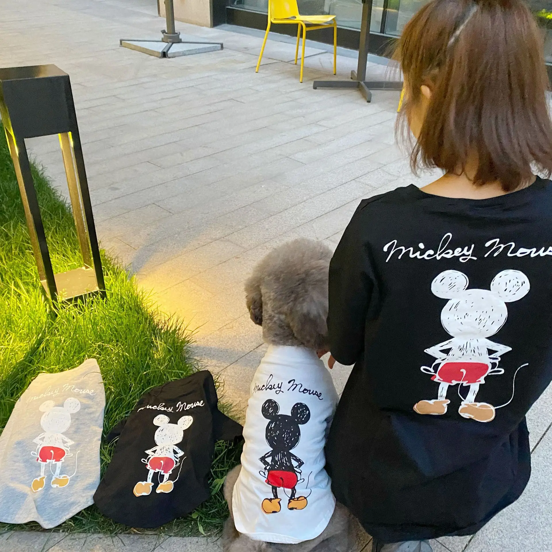 Pet parent-child outfit summer fashion T-shirt dog and owner matching clothes