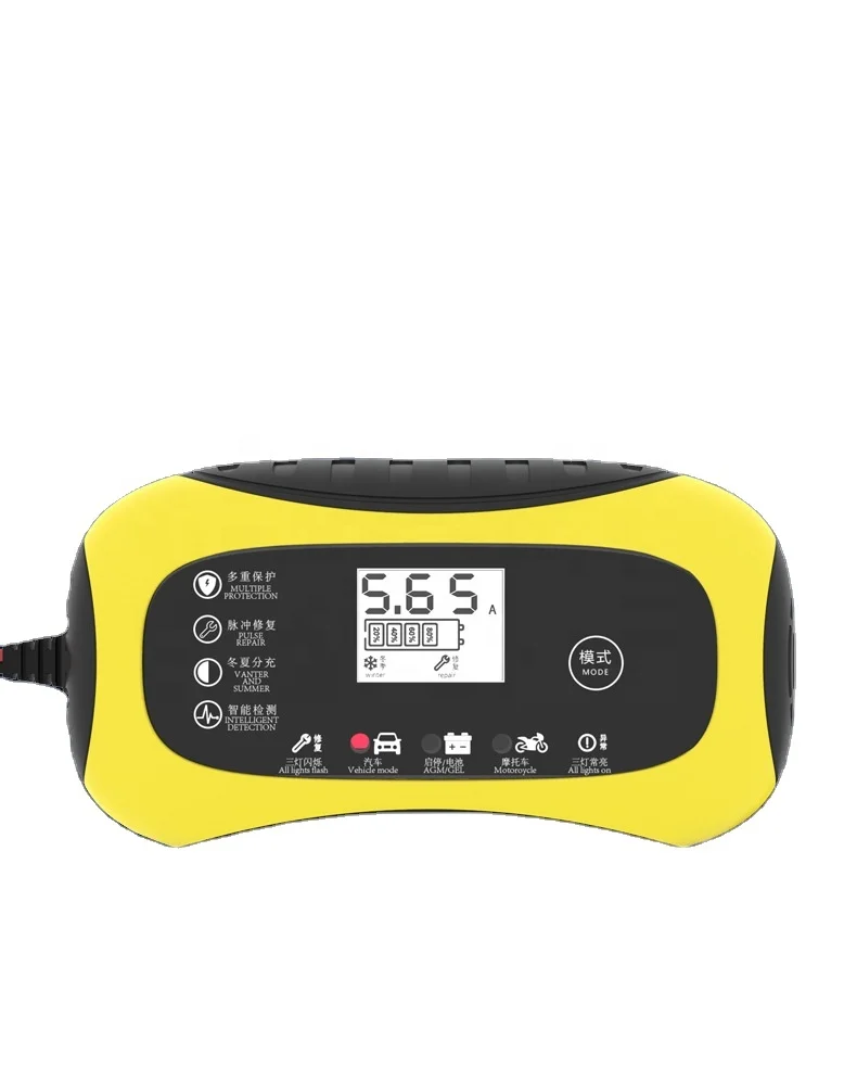 Автомобильное зарядное устройство OEM 12 в 6 А, автоматическое непрерывное зарядное устройство с ЖК-дисплеем, зарядное устройство для свинцово-кислотных аккумуляторов 14,6 в 6 А для мотоцикла, автомобиля, лодки