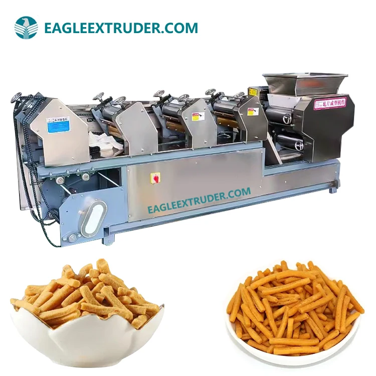 Jinan Eagle New Automatic PLC Bearing Core Equipment Easy Operate Snack Machine Making Fried Wheat Flour Crackers/Sticks Food