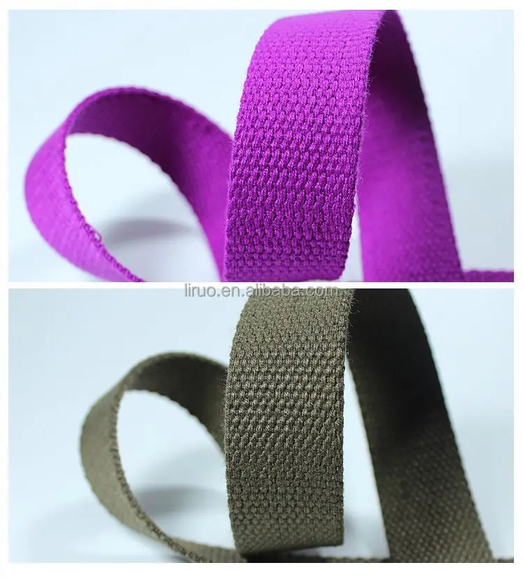 Heavy duty Colorful Woven polycotton Webbing for Bag Strap yoga belt