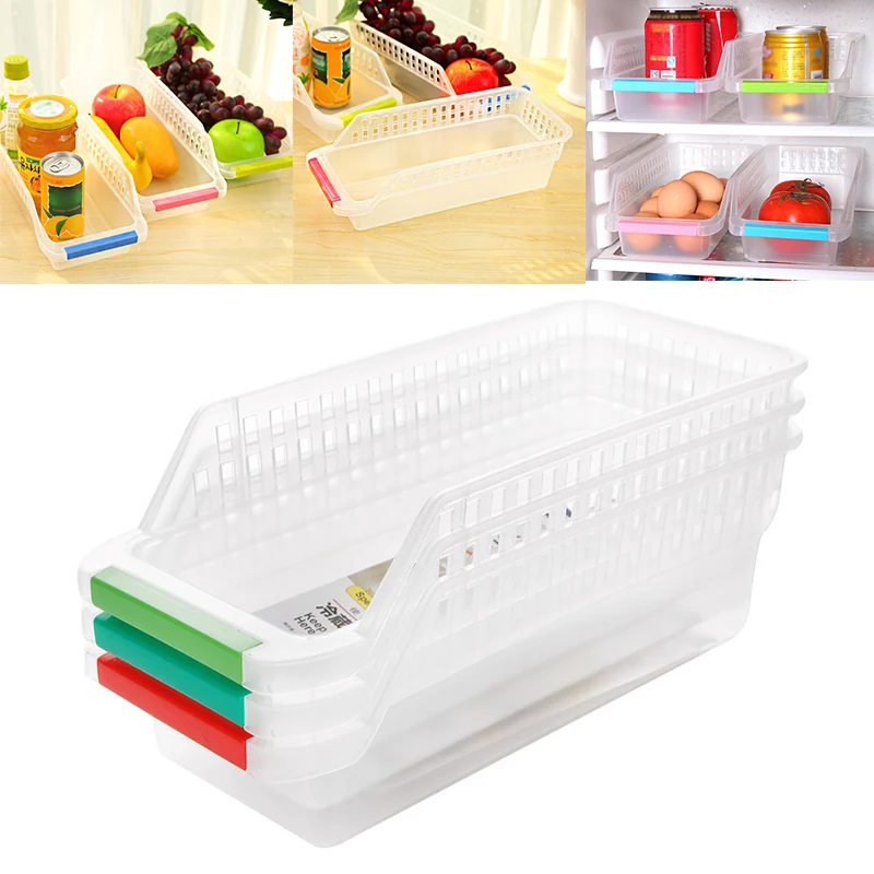 Kitchen Organizer Fridge Freezer Shelf Storage Baskets Fridge Freezer Shelf Holder Pull-out Drawer Organiser Space Saver