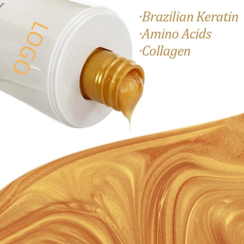 Maxi Bio Gold Protein Hair Straightening Smoothing Cream Brazil Keratin Treatment Hair Repair 1L