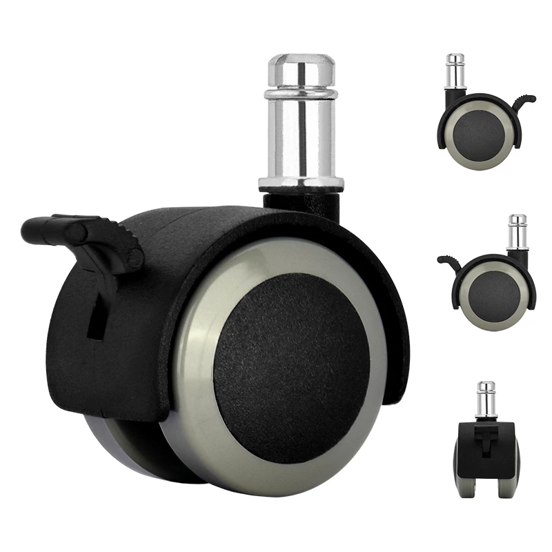 Universal 1.5 Inch Nylon Office Chair Caster Wheels Plastic Furniture Swivel Wheel Nylon Caster Double Wheels
