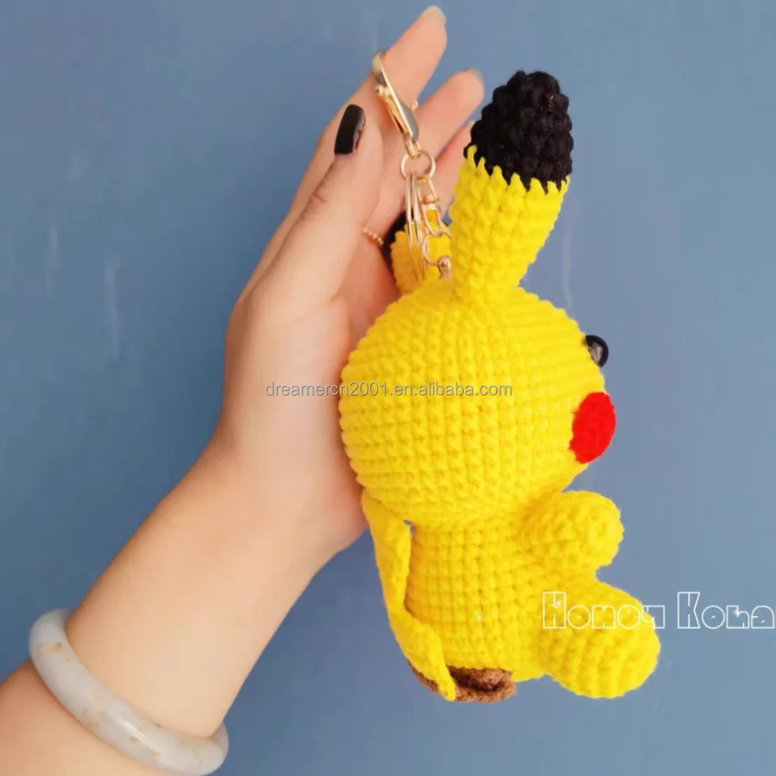 100% handmade Crochet Pikachu Toys Knitted Plant Fruit Vegetable Flower Animal Cartoon Plush Toys Thread Hook Doll Pendant