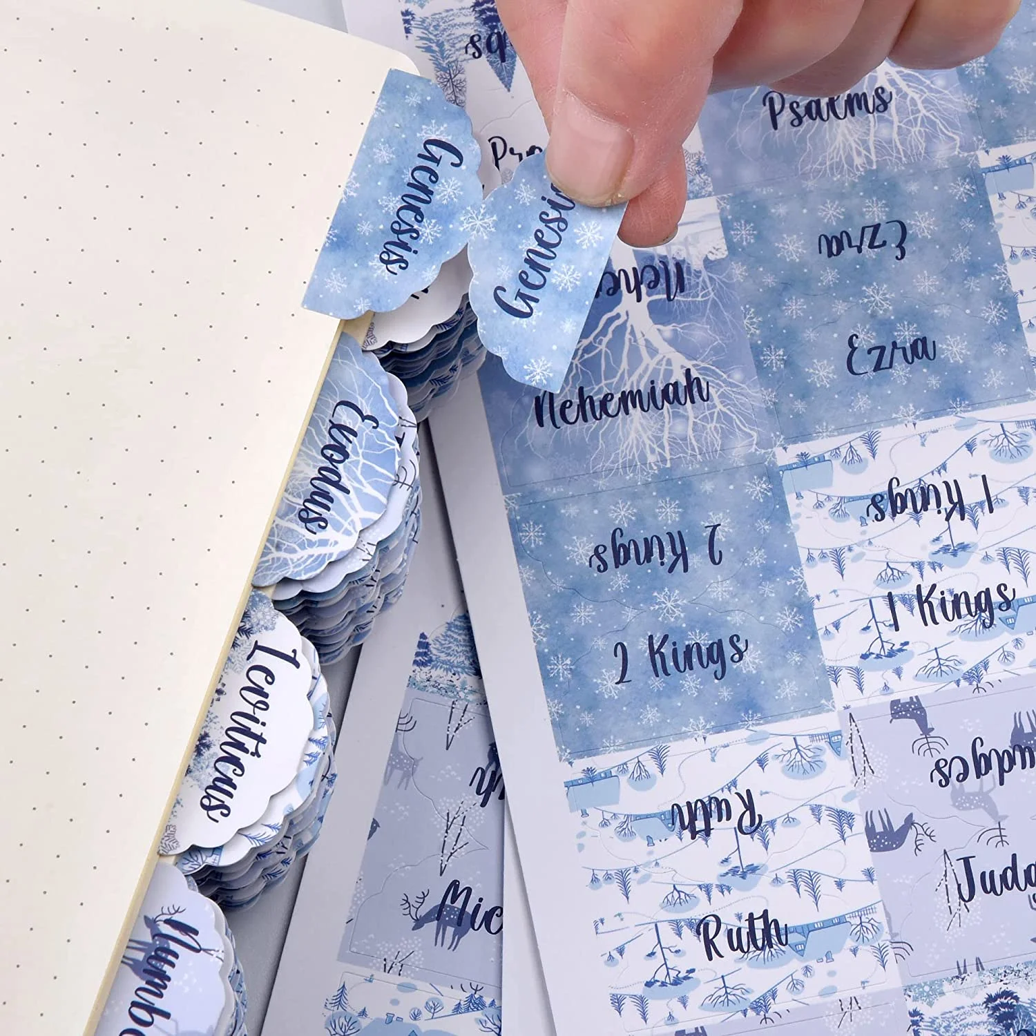 Custom Self Adhesive Magazine Index Labels 66 Books and 14 Blank Gold foil Laminated Christian Bible Tabs for men and women