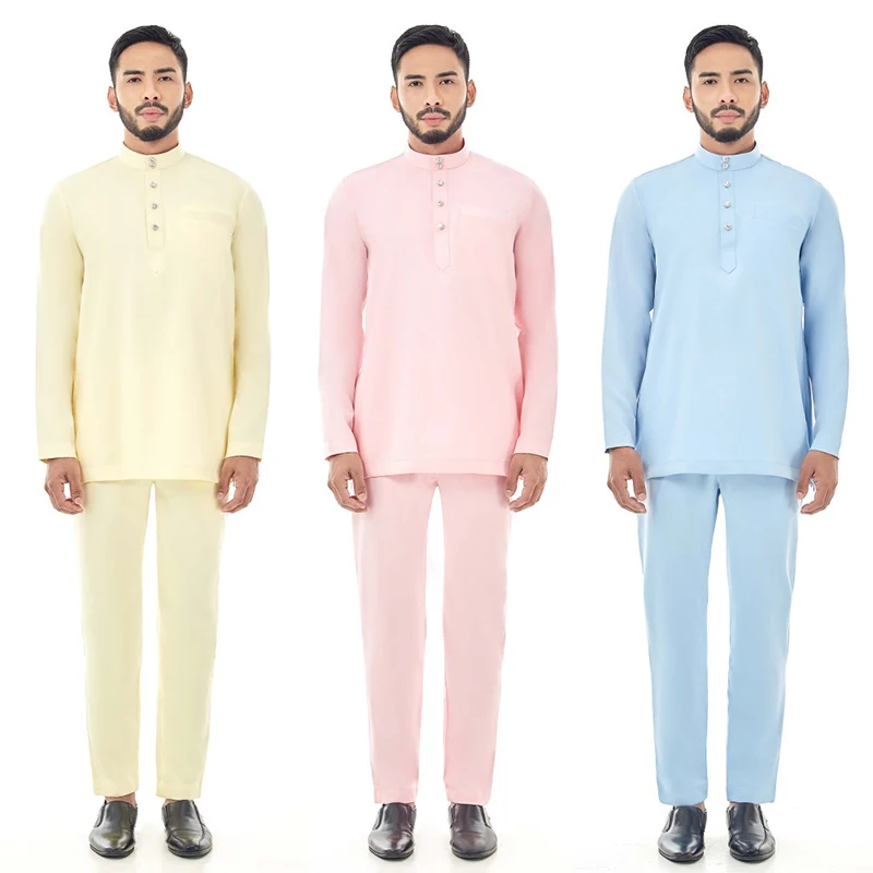 Cotton T-Shirt For Men Style Muslim Male Dress Kaftan Djellaba Jubbah Islamic Clothing Ramadan Eid Lucknowi Kurta