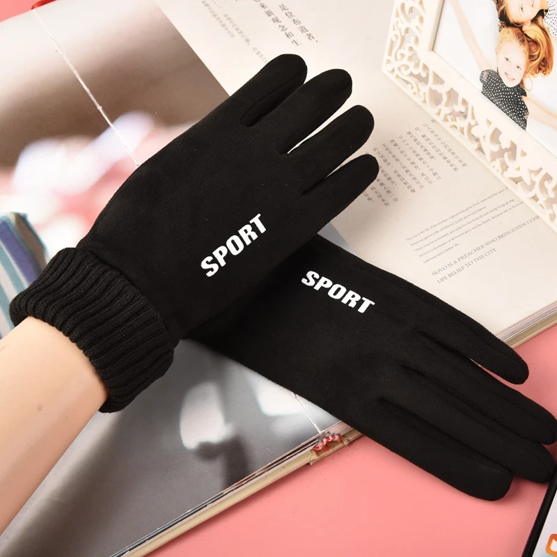 Hand Warmer Winter Gloves Women Arm Mitten suede Warm Gloves