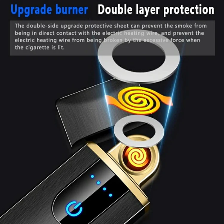 Usb Charging Lighter Touch Screen Electronic Cigarette Lighters Small Rechargeable Electric Lighter Cigarette