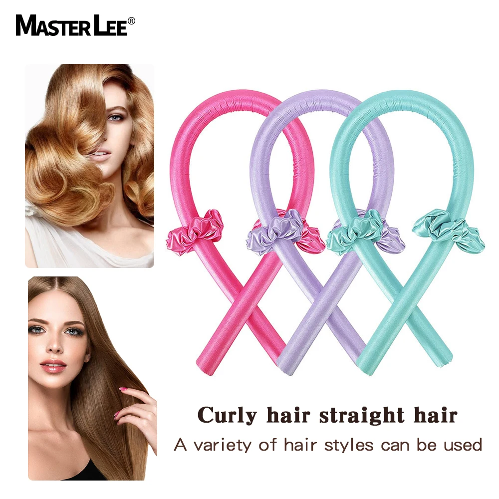 4 sets Heatless Hair Roller Rods For Long Hair Soft Silk Curls no heat Jumbo Large Big Curler