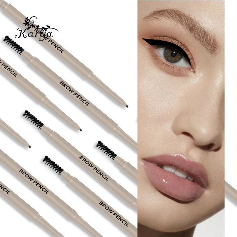 Hot sale makeup eye brow ultra fine pen long lasting natural creamy skinny slim private label custom eyebrow pencil