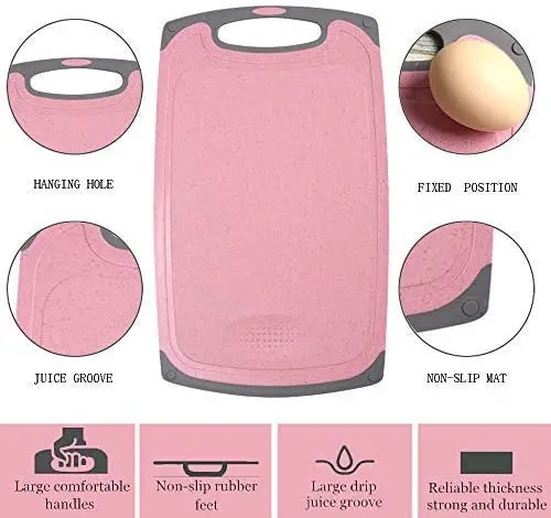 High Quality Kitchen Cookware Round Corner Plastic Cutting Chopping Board