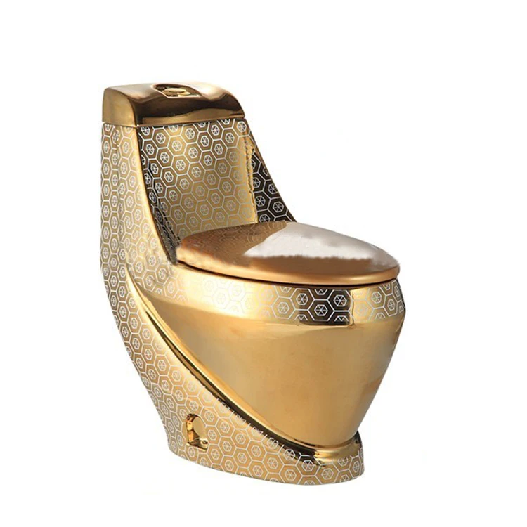 
Toilet Seat KD-09GPA Washdown Flushing Closet Gold Plated Toilet Floor Mounted WC 