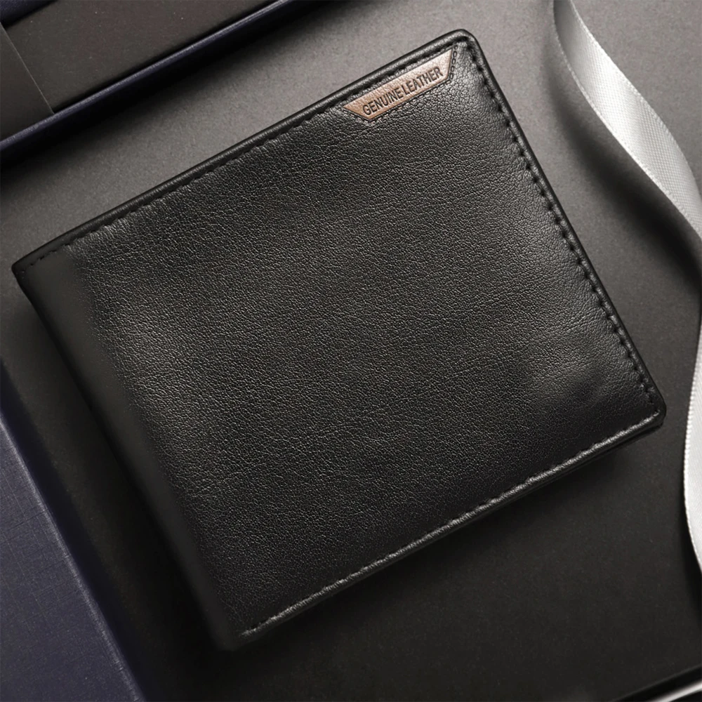 Мужской кошелек из натуральной кожи с Rfid-защитой и передним