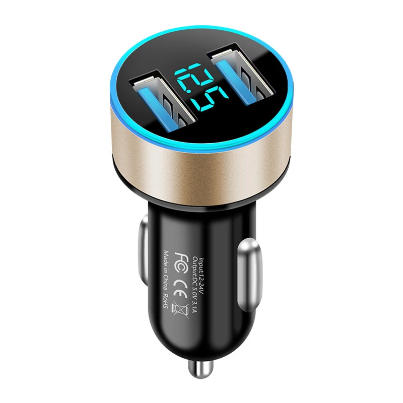 Car Charger Adapter 3.0 Portable USB Fast Charge Dual Ports