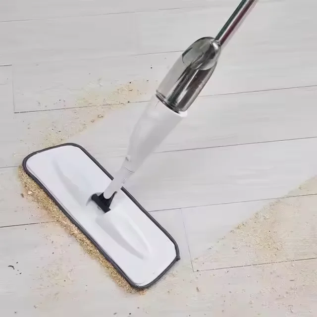 Dual-Sided Magic Bottle Spray Mop Flat Cleaning Handle Wooden Pole for Floor Usage